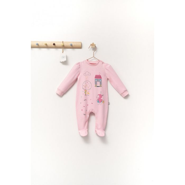 Salopeta eleganta Scufita rosie pentru bebelusi, Tongs baby (Culoare: Roz, Marime: 6-9 luni) JEMtgs_4360_3