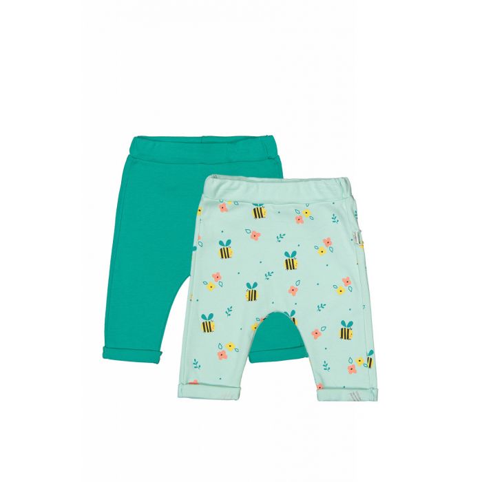Set de 2 perechi de pantaloni Albinute pentru bebelusi, Tongs baby (Culoare: Verde, Marime: 12-18 Luni) JEMtgs_3195_2