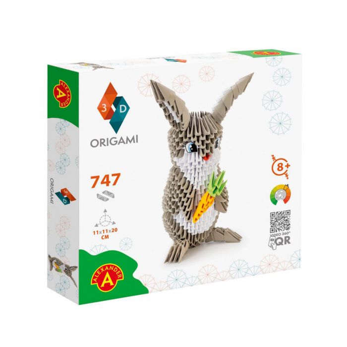 Kit Origami 3D Iepuras +8 ani, Alexander Games KDGAXG-2557