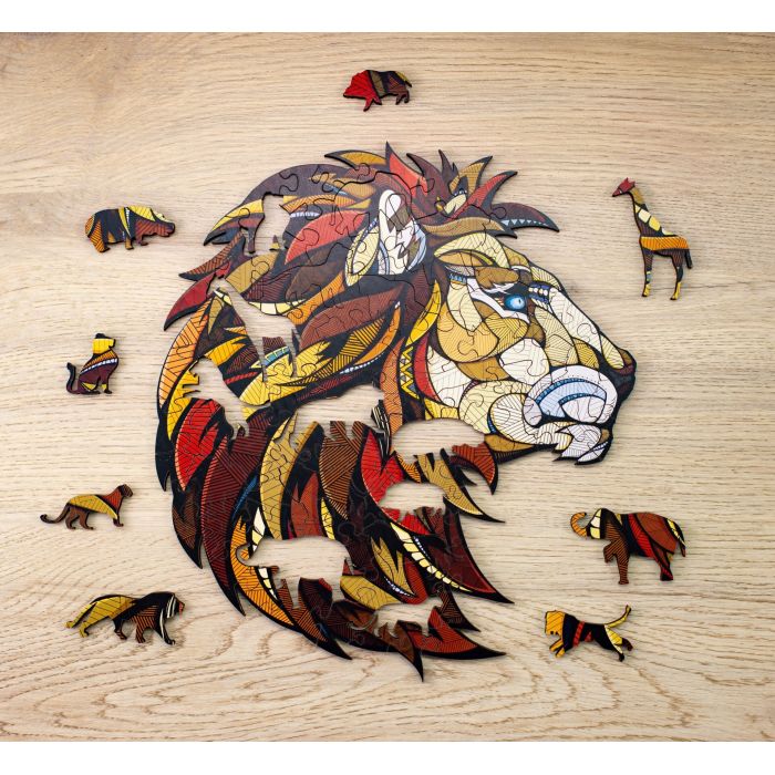 Puzzle din lemn, Lion, 100 piese @ EWA KDGEWA00120