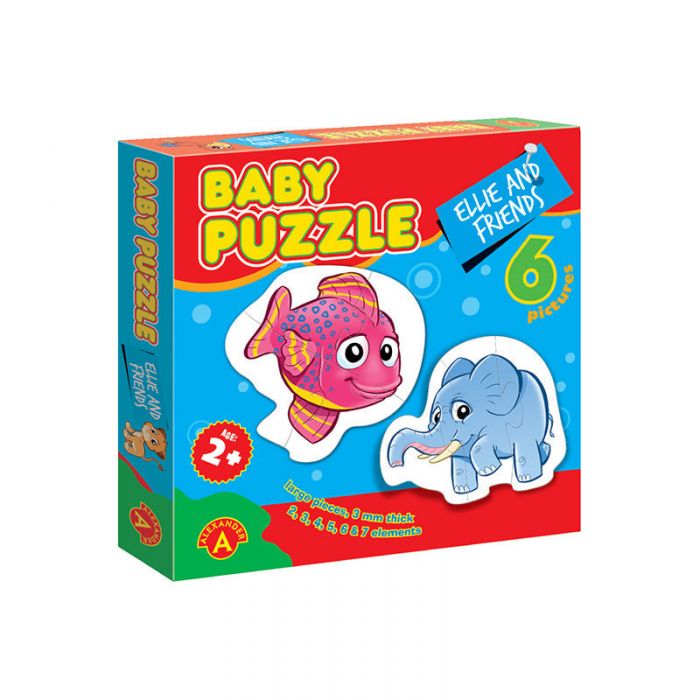 Puzzle educativ mega Box, Ellie si prietenii, 6 imagini, +2 ani, Alexander Games KDGAXG-1757