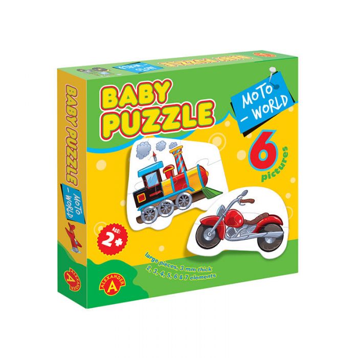 Puzzle educativ mega Box, Moto, 6 imagini, +2 ani, Alexander Games KDGAXG-1758