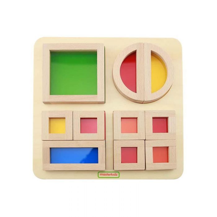 Joc educativ Cuburi Culori Transparente, din lemn, +2 ani, Masterkidz KDGMK00668