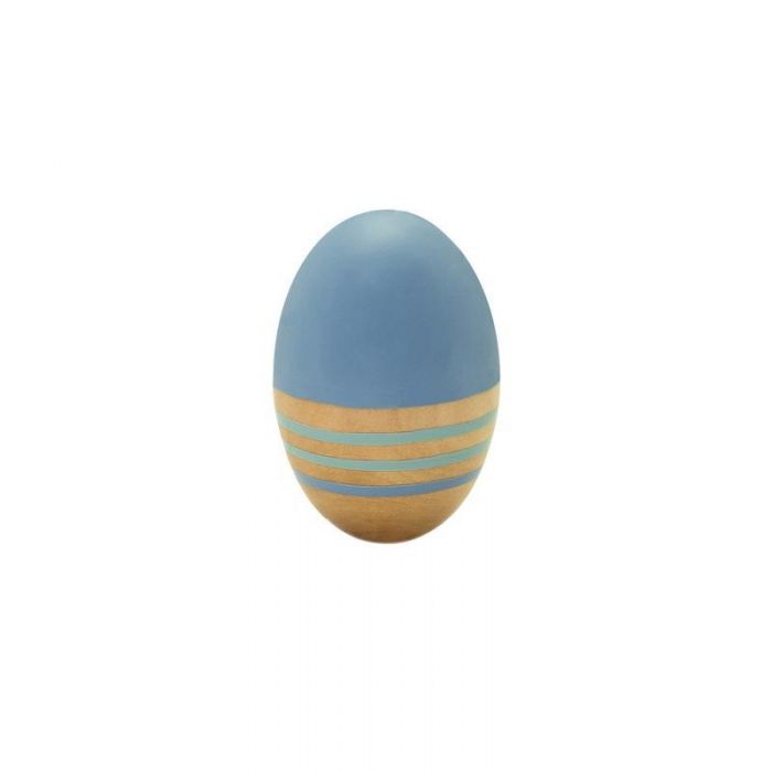 Maraca jucarie muzicala in forma de ou, din lemn, albastra, MAMAMEMO KDGAS83530