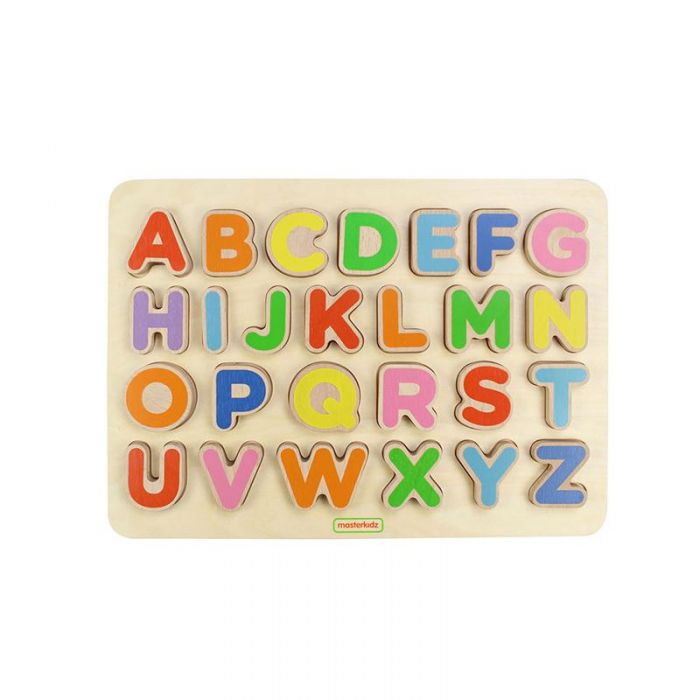 Puzzle 3D alfabet litere mari, din lemn, +3 ani, Masterkidz KDGMK00637