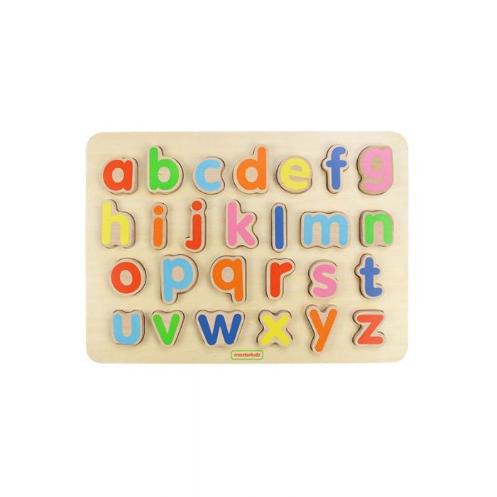 Puzzle 3D alfabet litere mici, din lemn, +3 ani, Masterkidz KDGMK02136