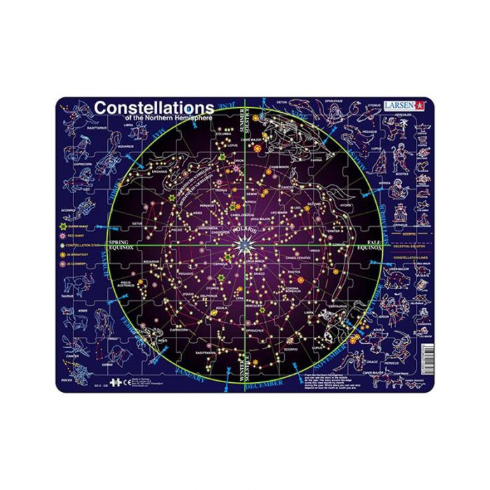 Puzzle maxi Constelatii, orientare tip vedere, 70 de piese, engleza, Larsen KDGLS-SS2-GB