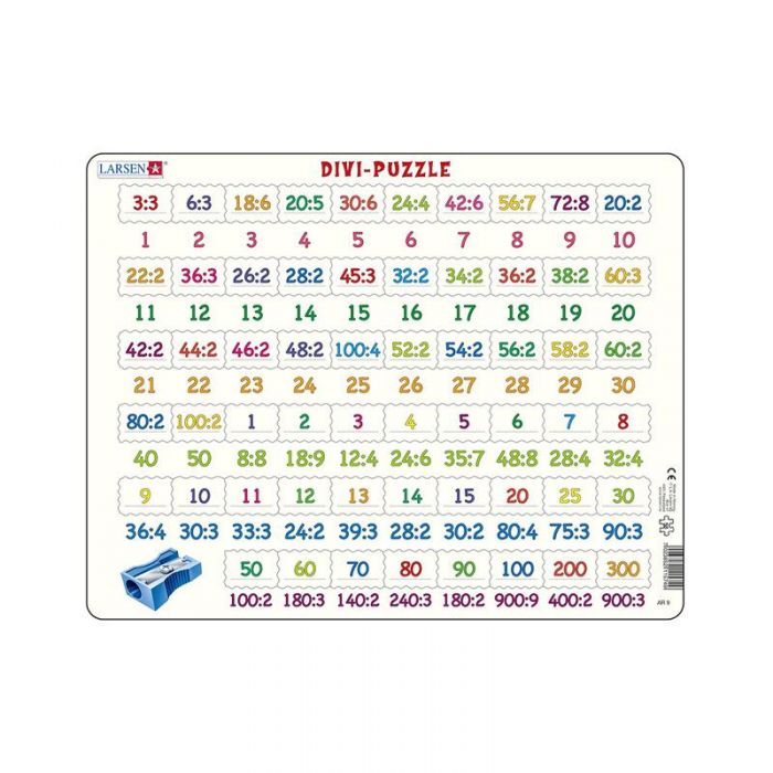 Puzzle maxi Numere intre 1 si 900 si impartiri, orientare tip vedere, 58 de piese, Larsen KDGLS-AR9
