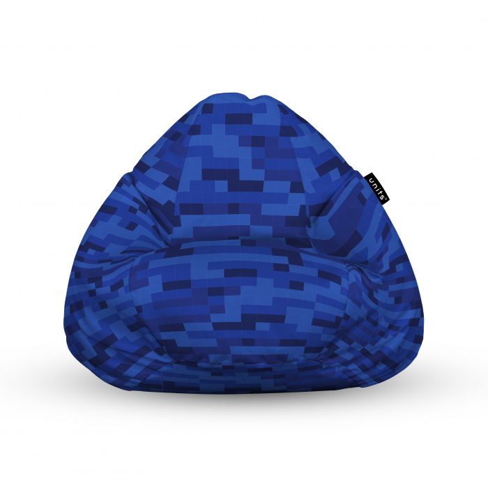 Fotoliu Units Puf Bean Bag tip para L, impermeabil, indoor/outdoor, sac interior, cu maner, 80 x 80 x 60 cm, Minecraft Apa BEANUNB-PR-L-EXT-195