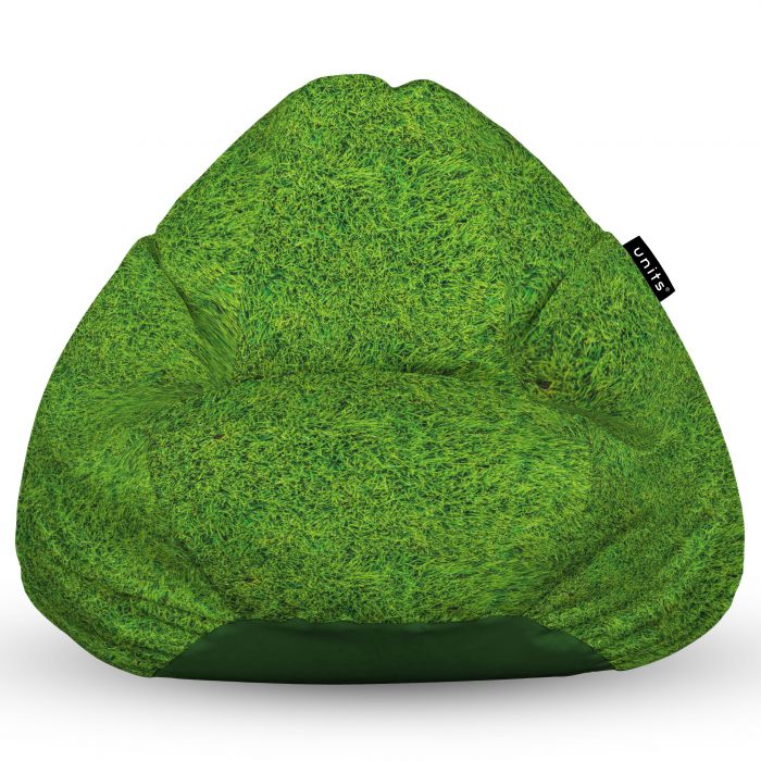 Fotoliu Units Puf Bean Bag tip para L, impermeabil, indoor/outdoor, sac interior, cu maner, 80 x 80 x 60 cm, iarba verde BEANUNB-PR-L-EXT-035