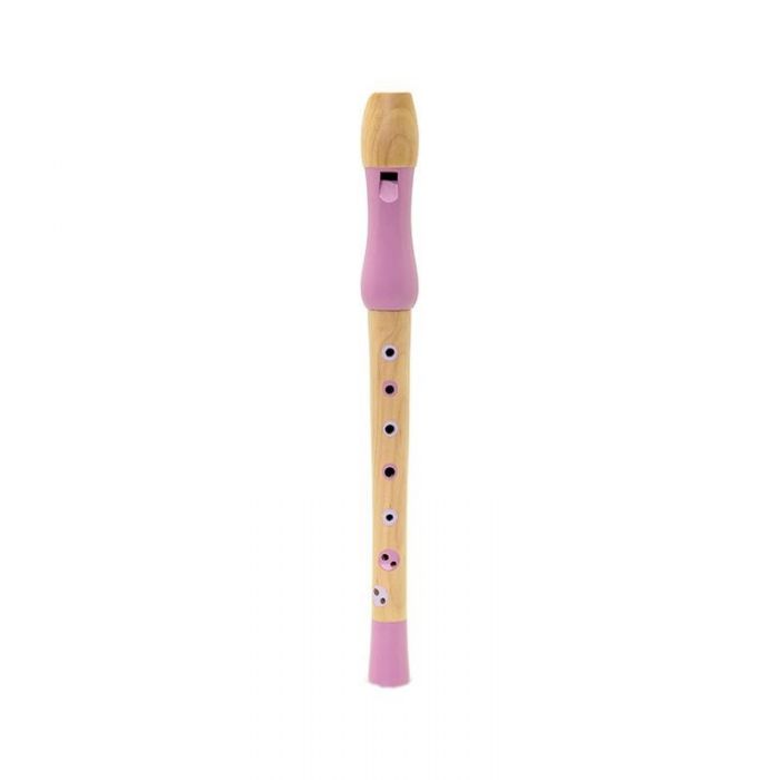 Flaut jucarie muzicala din lemn, roz, MAMAMEMO KDGAS83532