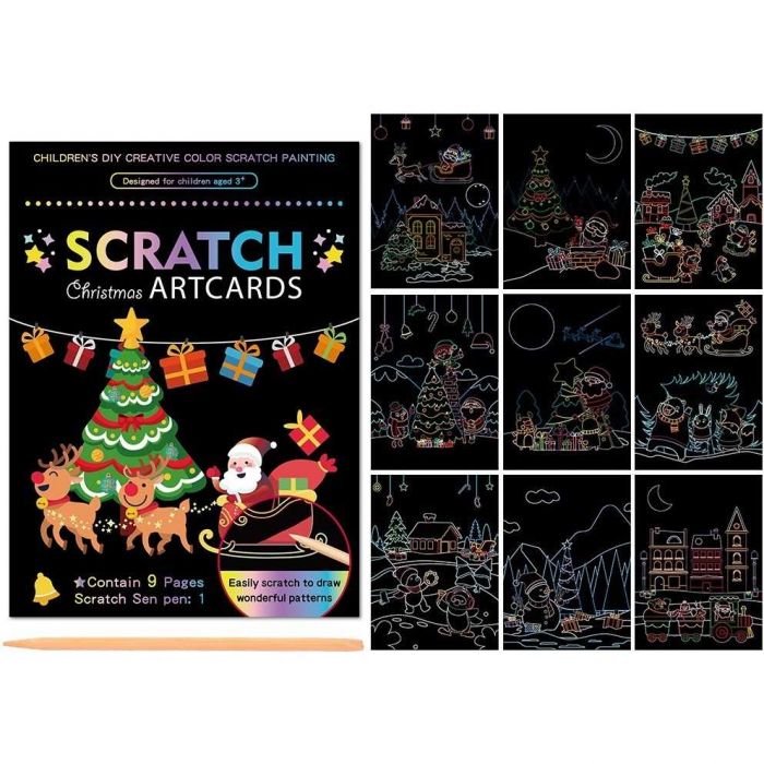 Set 9 planse razuibile Scratch ArtCards Bambinice BN047 BBJBN047_Craciun