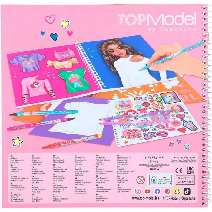 Carte de colorat TOPModel T-Shirt Designer Depesche PT12050 BBJPT12050_Initiala