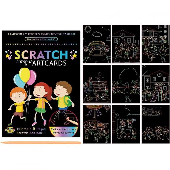 Set 9 planse razuibile Scratch ArtCards Bambinice BN047 BBJBN047_Campus