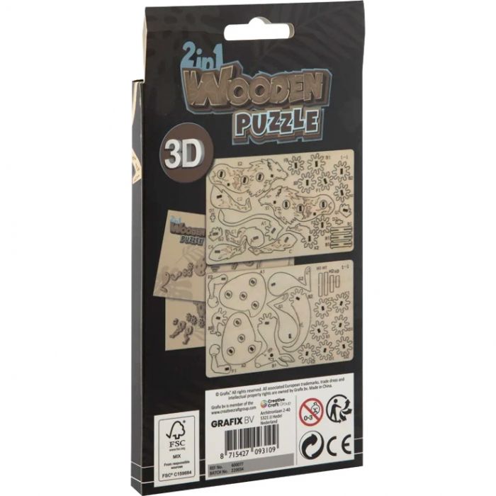Puzzle Lemn 3D Animale Grafix GR400077 BBJGR400077_Leu/Cangur