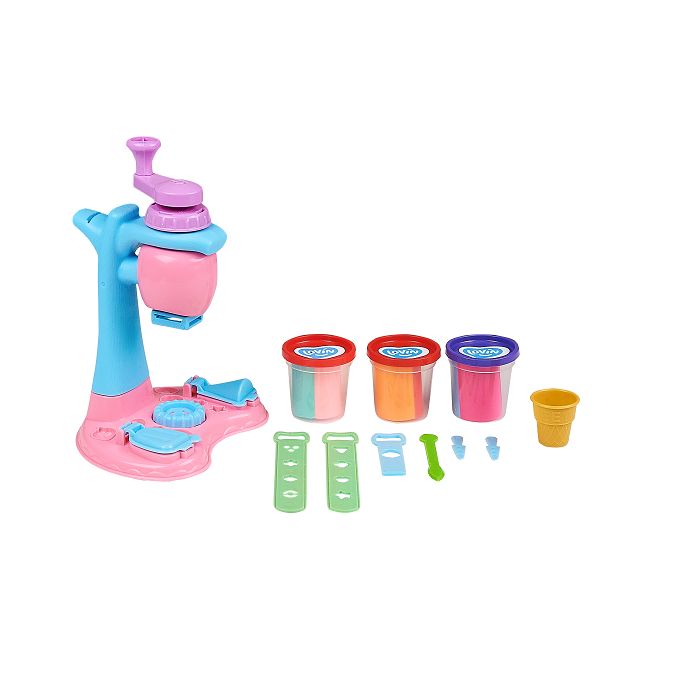 Set plastilina, accesorii si jucarie pentru modelaj Lovin - Ice Cream Cafe KRTOK41174