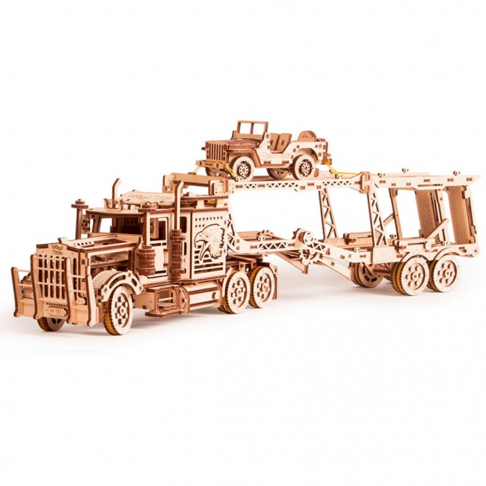Puzzle 3D din lemn remorca auto pentru tirul Big Rig JUBUD-00018