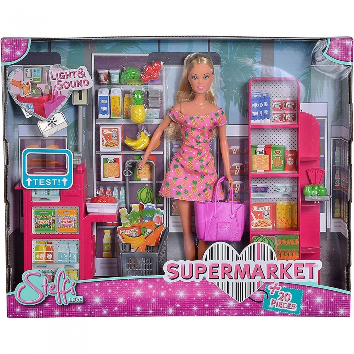 Papusa Simba Steffi Love Supermarket 29 cm cu accesorii HUBS105733613