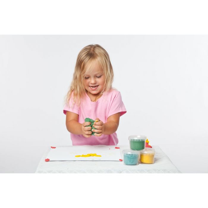 Set Plastilina organica, pentru copii, 2 ani+, la tub, 4 culori, moale, nelipicioasa, usor de modelat, Grunspecht 680-00