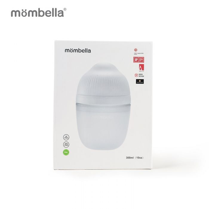 Biberon Anticolici Mombella Breast-Like, 300ml, Tetina 360° XL Flux Consistent, 100% Silicon, Ivory KRT8162