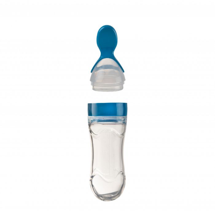 Lingurita cu rezervor pentru bebelusi, BabyJem, cu capac protectie, 90 ml (Culoare: Gri) JEMbj_8061