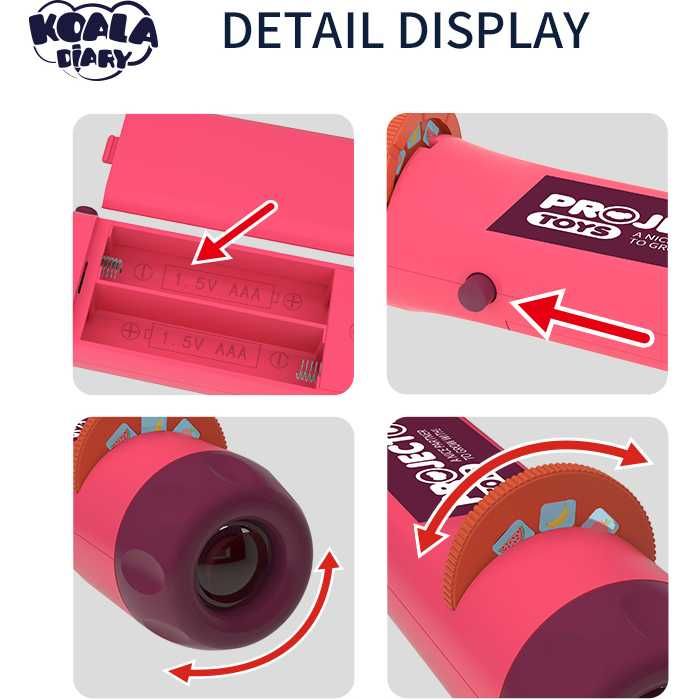 Lanterna proiector cu 6 diapozitive Koala Diary KD80201 BBJKD80201_Roz