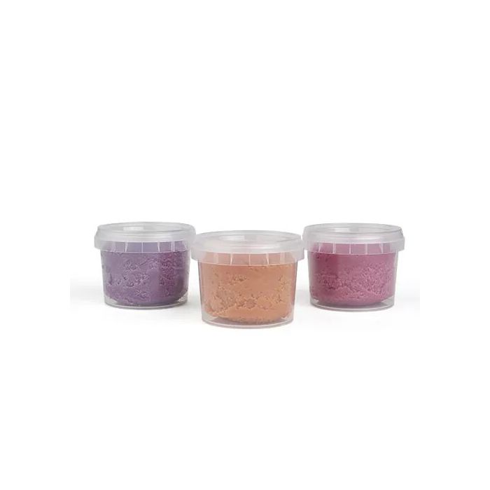 Set Plastilina organica, pentru copii, 2 ani+, 3 culori, moale, nelipicioasa, usor de modelat, roz/mov/bej, Grunspecht 680-V1