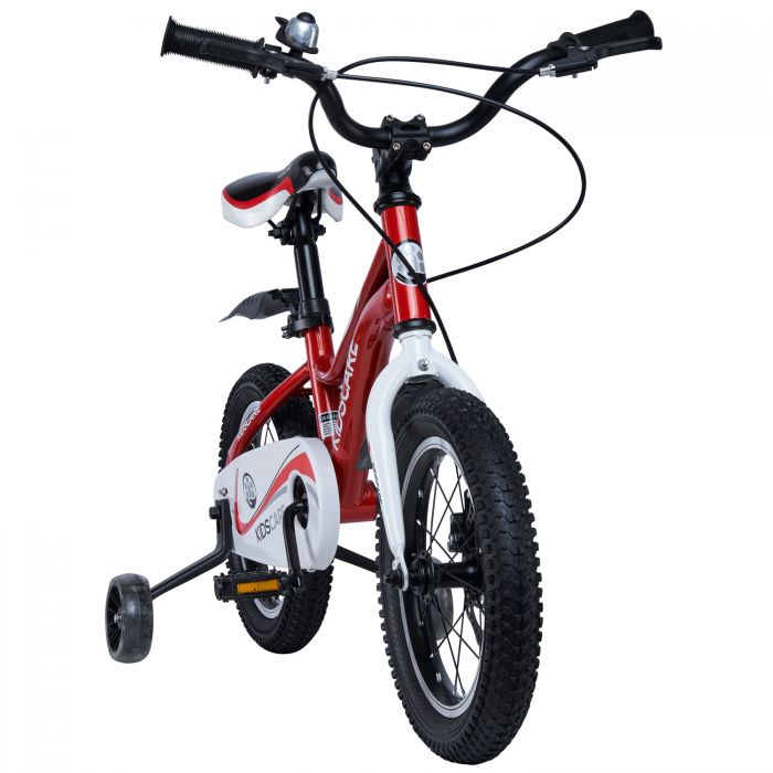 Bicicleta pentru copii 3-6 ani HappyCycles KidsCare, roti 14 inch, cu roti ajutatoare si frane pe disc, rosu SUPKC_HC14-red
