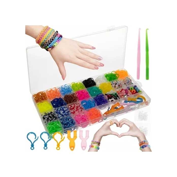 Set creativ elastice loom colorate cu organizator si accesorii, 1500 piese Kruzzel MY18061 BBJMY18061_Initiala