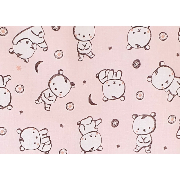 Sac de dormit copii, Baby Bear roz, din bumbac, 130 cm, 1 tog - Toamna KDEP1301BBR