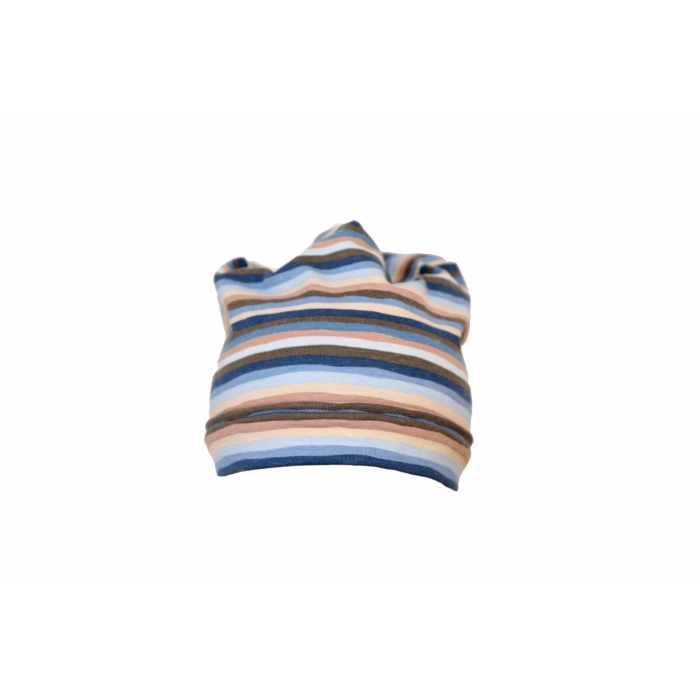 Caciula Blue Stripes, in strat dublu, cu bordura, 41-45 cm KDECDB618BLSTR