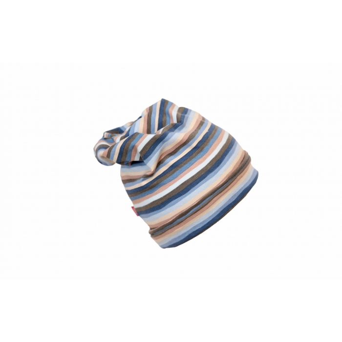 Caciula Blue Stripes, in strat dublu, cu bordura, 41-45 cm KDECDB618BLSTR