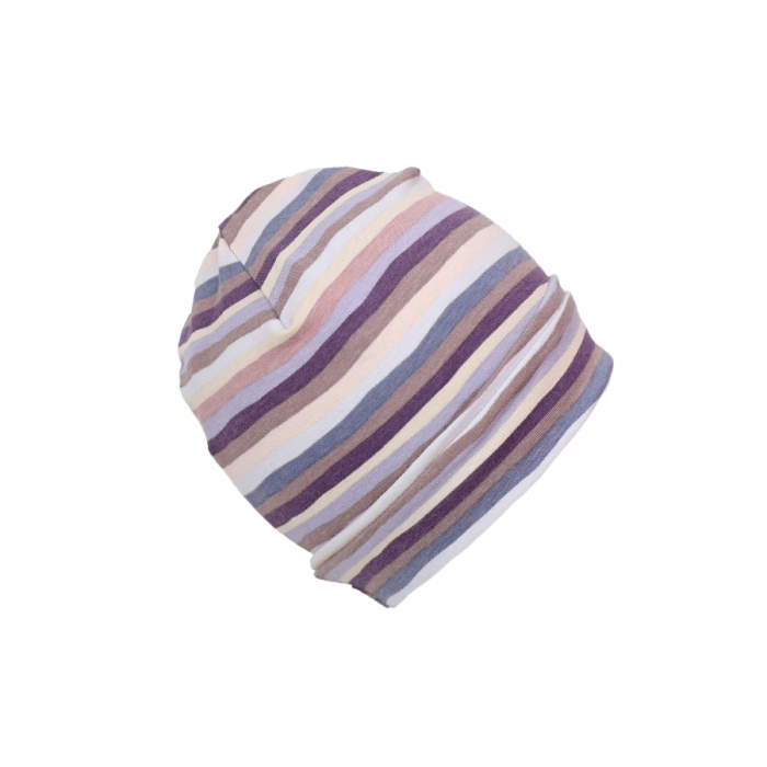 Caciula Violet Stripes, cu bordura, in strat dublu, 48-50 cm KDECDB35VSTR
