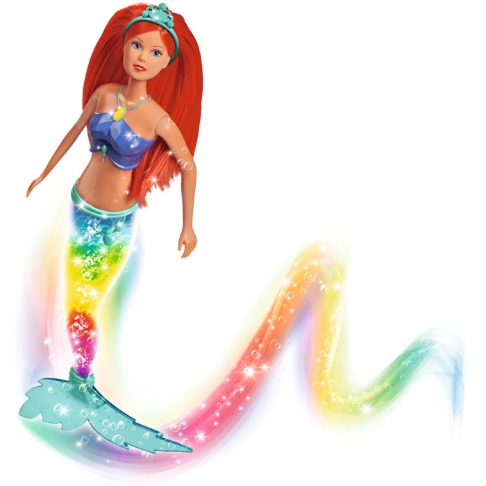 Papusa Simba Steffi Love Sparkle Mermaid 29 cm cu lumini HUBS105733656