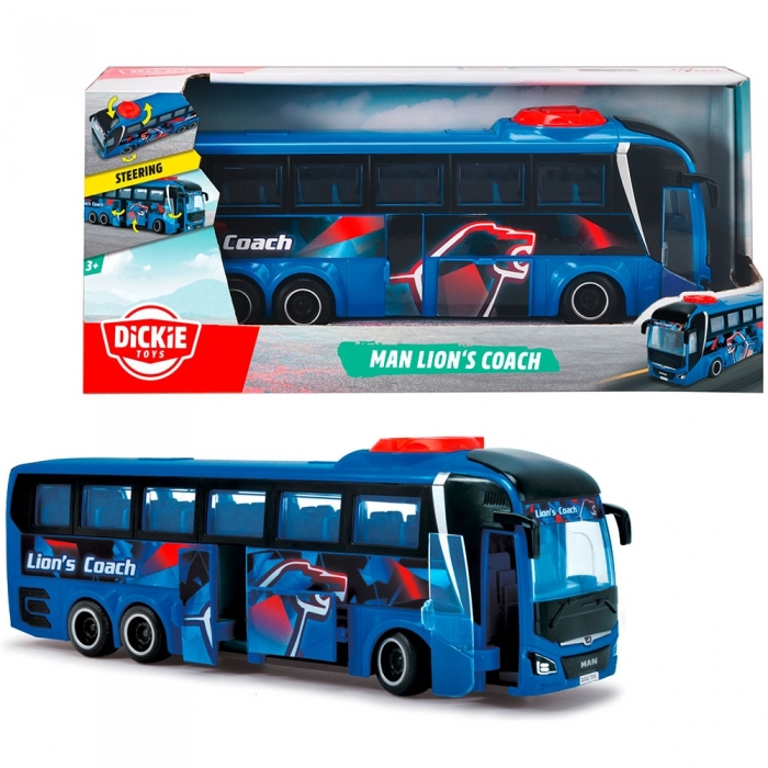 Autobuz Dickie Toys MAN Lion's Coach 26,5 cm albastru HUBS203744017