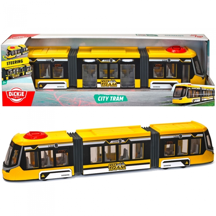 Tramvai Dickie Toys Siemens City Tram 41,5 cm galben HUBS203747016GK1