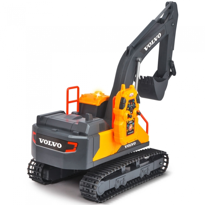 Excavator Dickie Toys Volvo Mining Excavator 60 cm cu telecomanda, lumini si sunete gri HUBS203729018ONL