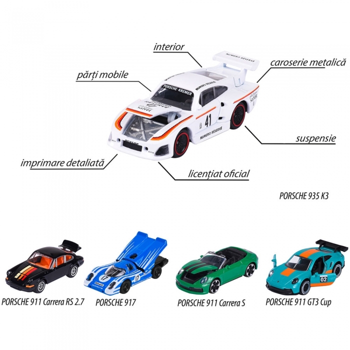 Set Majorette Porsche Motorsport cu 5 masinute HUBS212053172