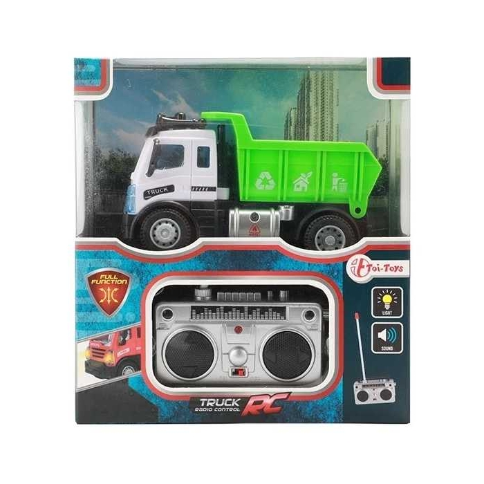 Camion gunoi cu telecomanda, lumini si sunete 13cm Toi-Toys TT25008ZG BBJTT25008ZG_Verde