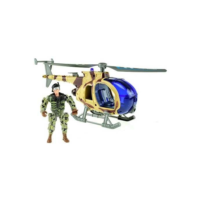 Elicopter Militar 27cm cu Sunete, Lumini si Soldat inclus Toi-Toys TT15611A BBJTT15611A_Initiala