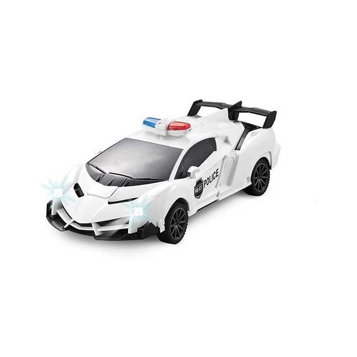 Masina de politie Transformer Roboforces, cu telecomanda si lumini Toi-Toys TT25854A BBJTT25854A_Alb