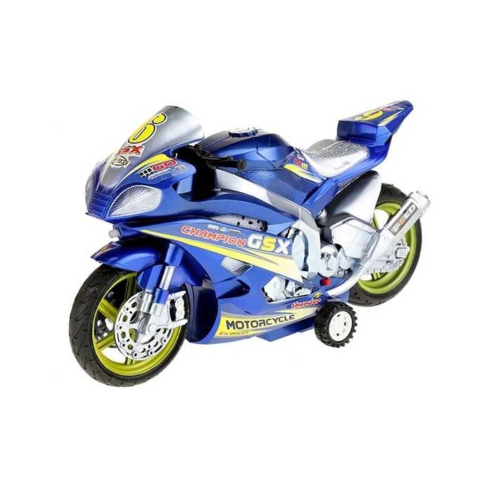 Motocicleta de Curse cu Lumini si Sunete 30 cm Toi-Toys TT29210Z BBJTT29210Z_Albastru