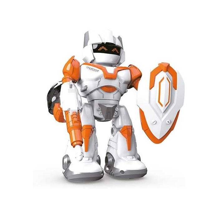 Robot Interactiv Defender cu Lumini, Sunete si Rotire 360 grade Toi-Toys TT30656A BBJTT30656A_Portocaliu