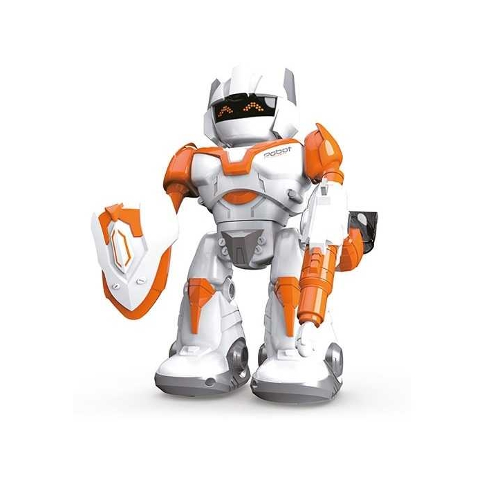 Robot Interactiv Defender cu Lumini, Sunete si Rotire 360 grade Toi-Toys TT30656A BBJTT30656A_Portocaliu