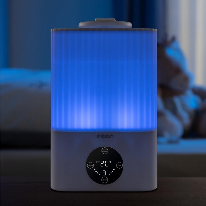 Umidificator ultrasunete cu automatizare si lumina de noapte,  telecomanda , afisaj temperatura si umiditate, temporizator, Reer 94060