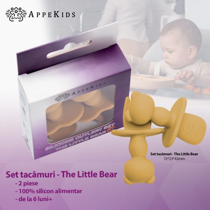 Set Tacamuri din silicon, AppeKids, The Little Bear - Honey KRTAK275565