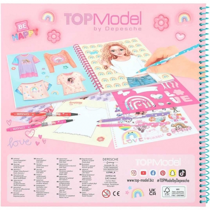 Carte de colorat TOPModel T-Shirt Talita Designer Depesche PT12769 BBJPT12769_Initiala