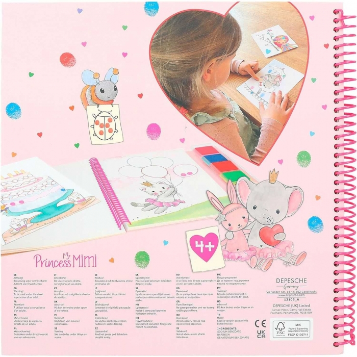 Carte de colorat cu degetele Princess Mimi Depesche PT12105 BBJPT12105_Initiala