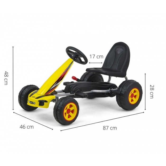 Kart cu pedale robust si distractiv, +3 ani, Viper Yellow EKDmm3130