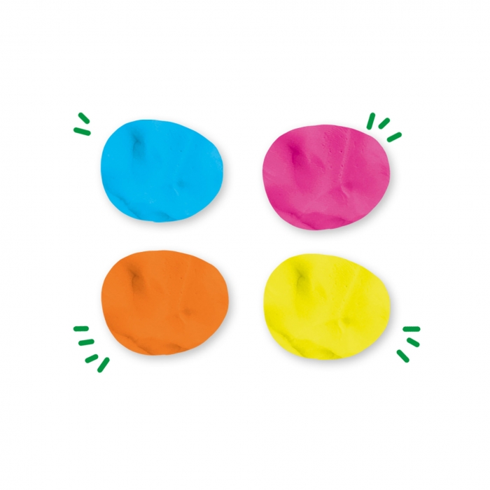 Plastilina colorata vegana pentru copii SES Happy 4 x 90 gr TSG32490